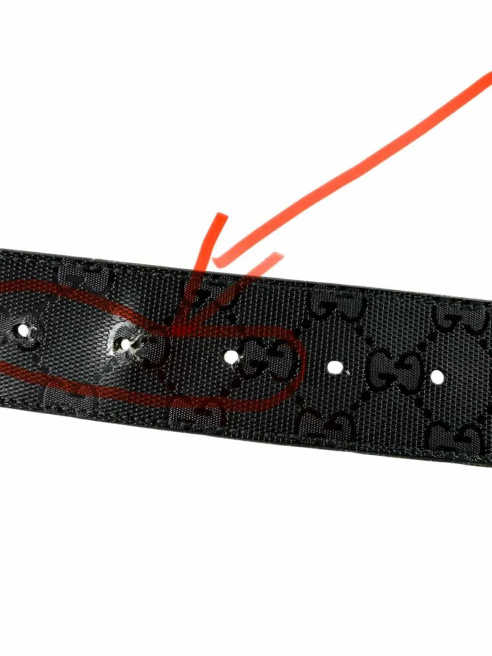 GUCCI Black Canvas & Leather Supreme GG Interlocking Buckle Mens Belt 90/36